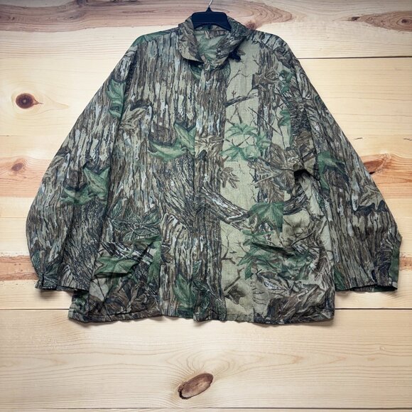 Vintage Realtree Nylon Shirt Mens XXL Camo Full Zip Camouflage Hunting Light - Picture 1 of 13